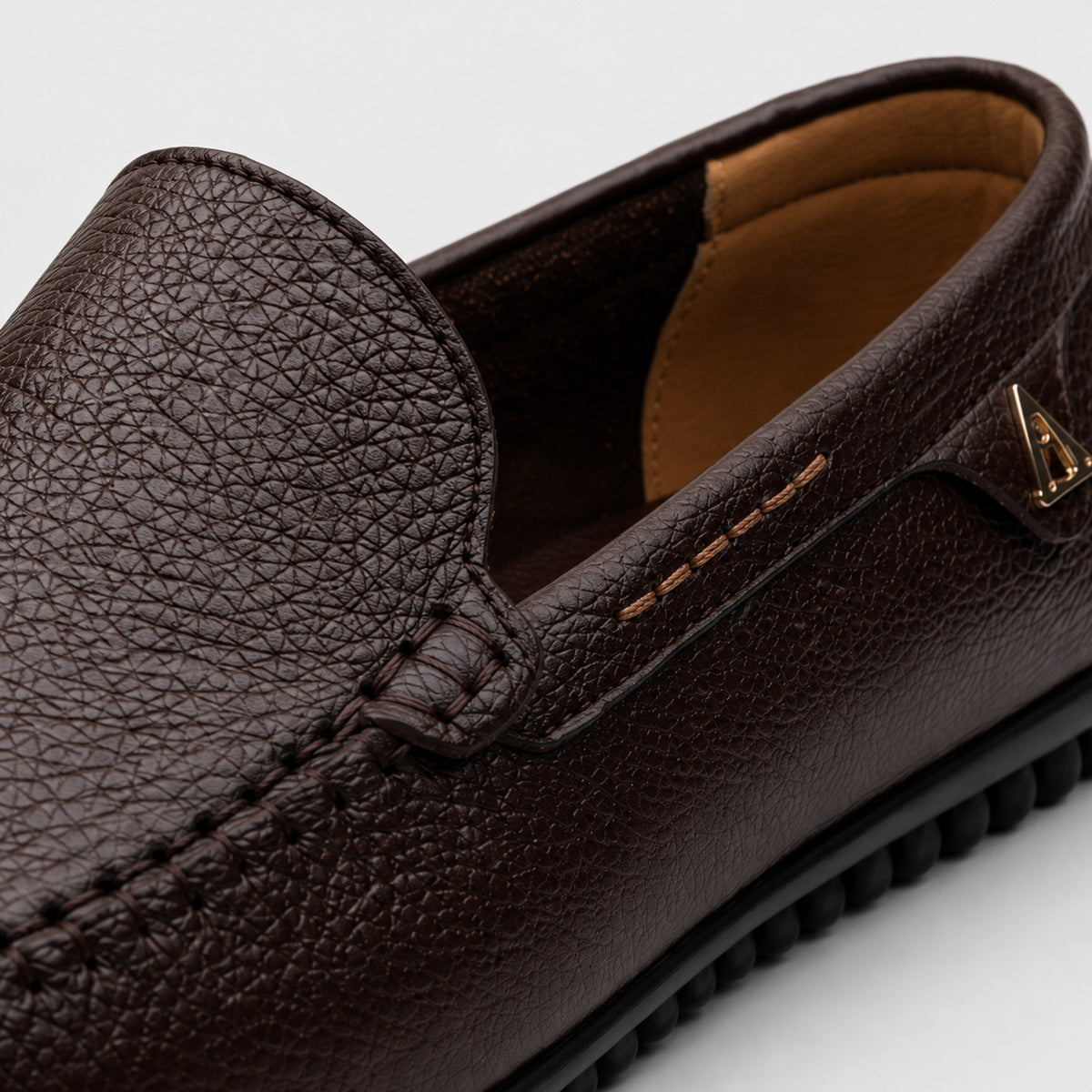 Noble Chaussure Mocassin Homme Cuir Mocassins Marron Bateau En Cuir Souples