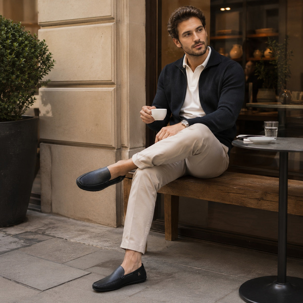 Noble Chaussure Mocassin Homme Cuir Mocassins Noir Bateau En Cuir Souples