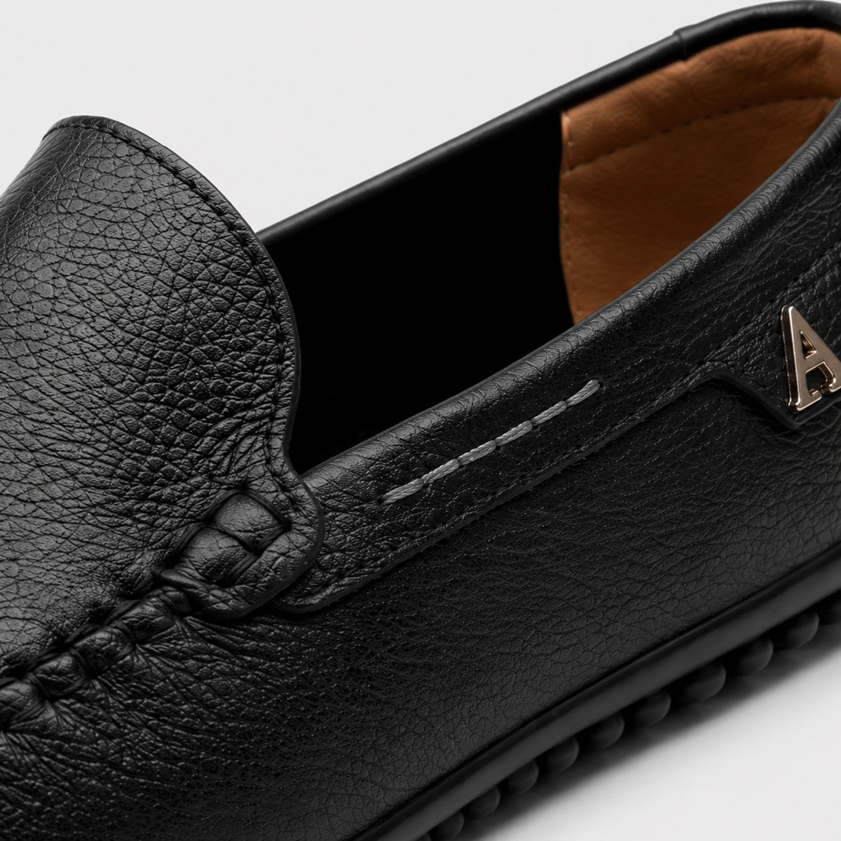 Noble Chaussure Mocassin Homme Cuir Mocassins Noir Bateau En Cuir Souples