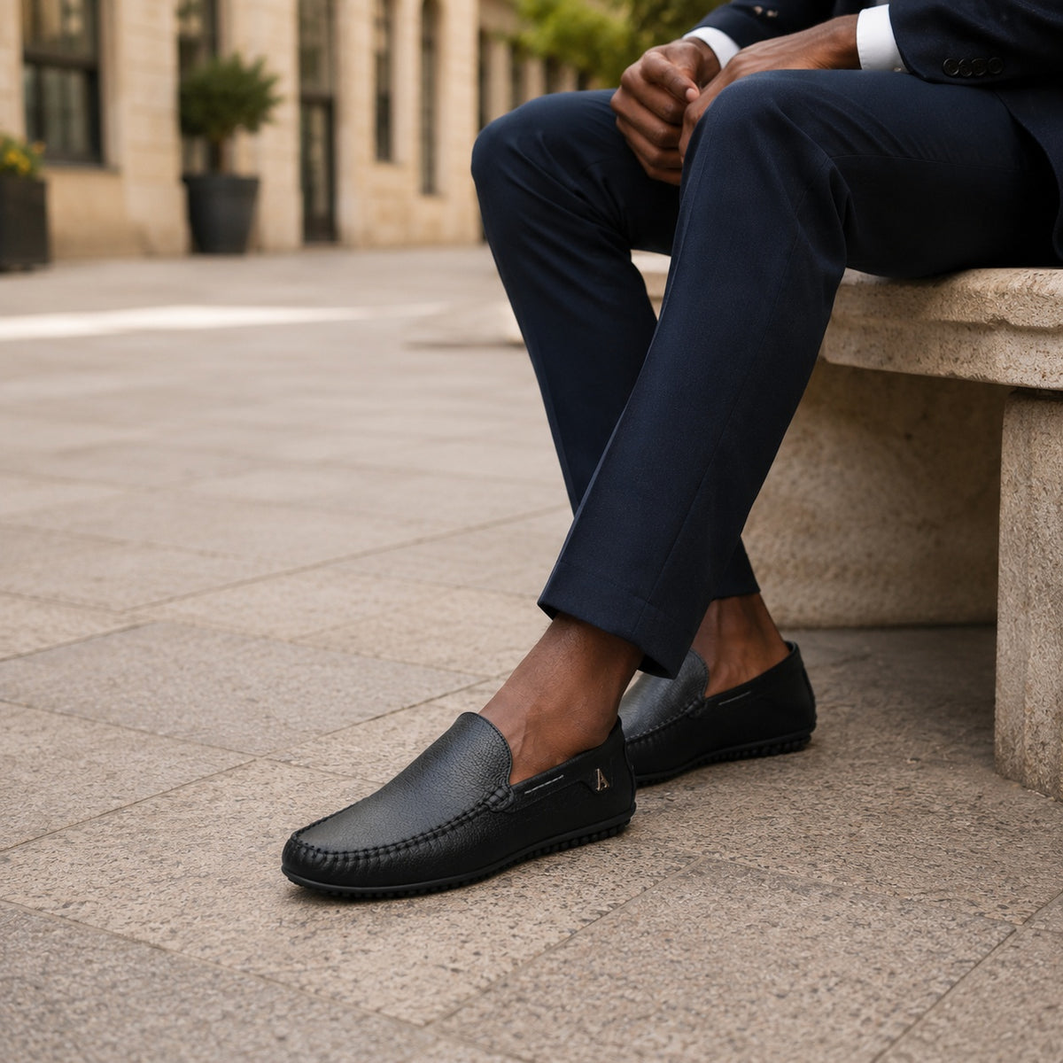 Noble Chaussure Mocassin Homme Cuir Mocassins Noir Bateau En Cuir Souples