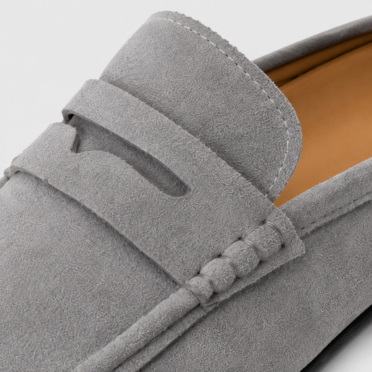 Noble Chaussure Mocassin Homme Daim Chausson Mocassin Mule Ouvert En Daim Gris