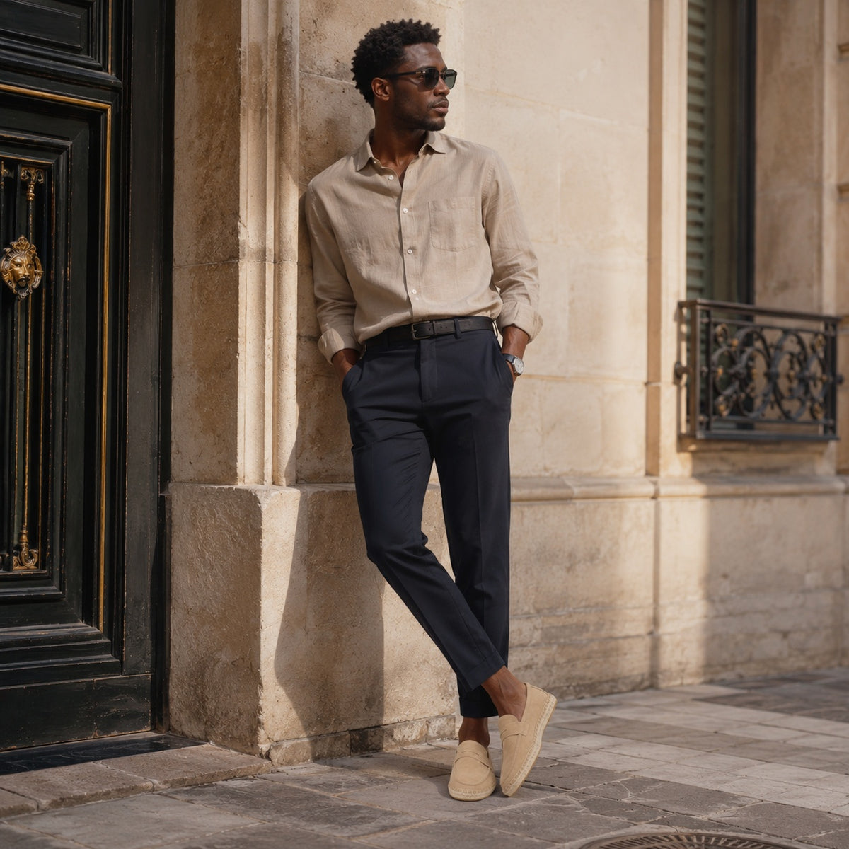 Noble Chaussure Mocassin Homme Daim Mocassin Beige Compensé En Daim