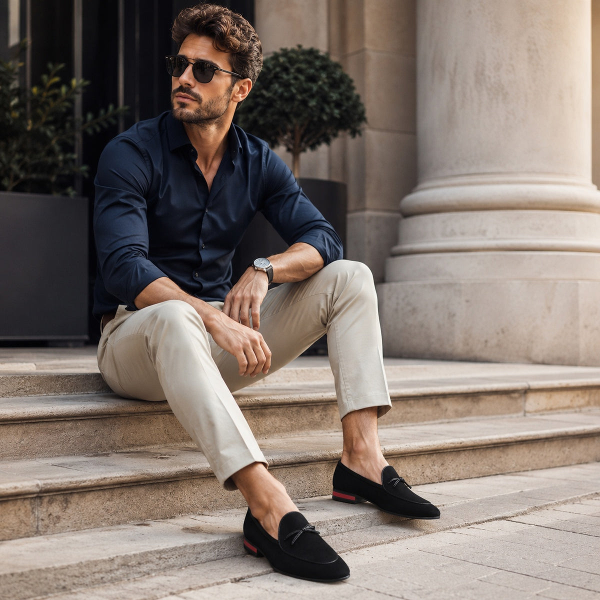 Noble Chaussure Mocassin Homme Daim Mocassin Daim Lacet
