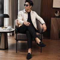 Noble Chaussure Mocassin Homme Daim Mocassin Daim Lacet