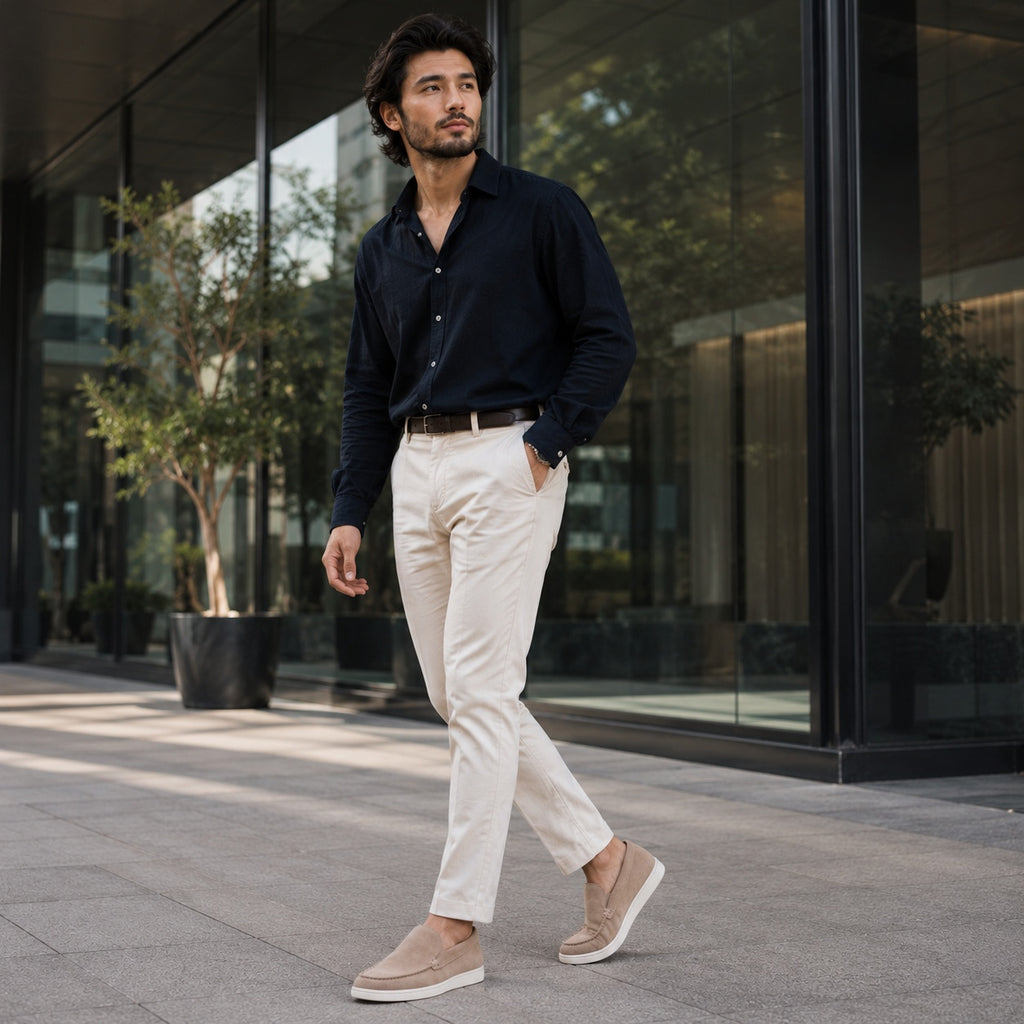 Noble Chaussure Mocassin Homme Daim Mocassin En Daim Beige Pour Homme