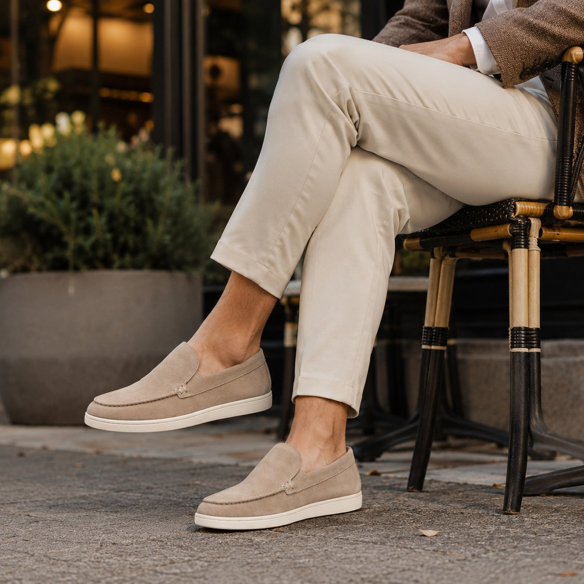 Noble Chaussure Mocassin Homme Daim Mocassin En Daim Beige Pour Homme