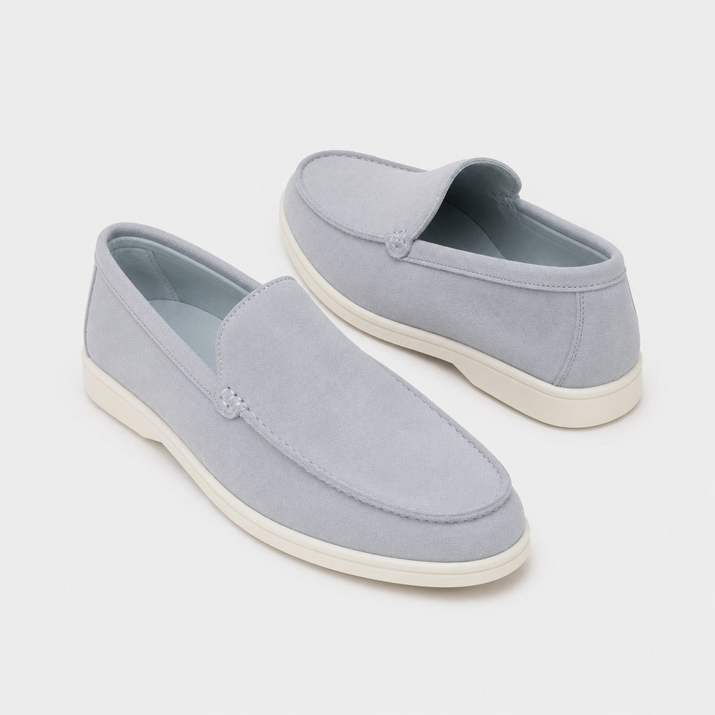 Noble Chaussure Mocassin Homme Daim Mocassin En Daim Bleu Clair Pour Homme