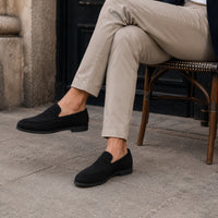 Noble Chaussure Mocassin Homme Daim Mocassin En Daim Noir