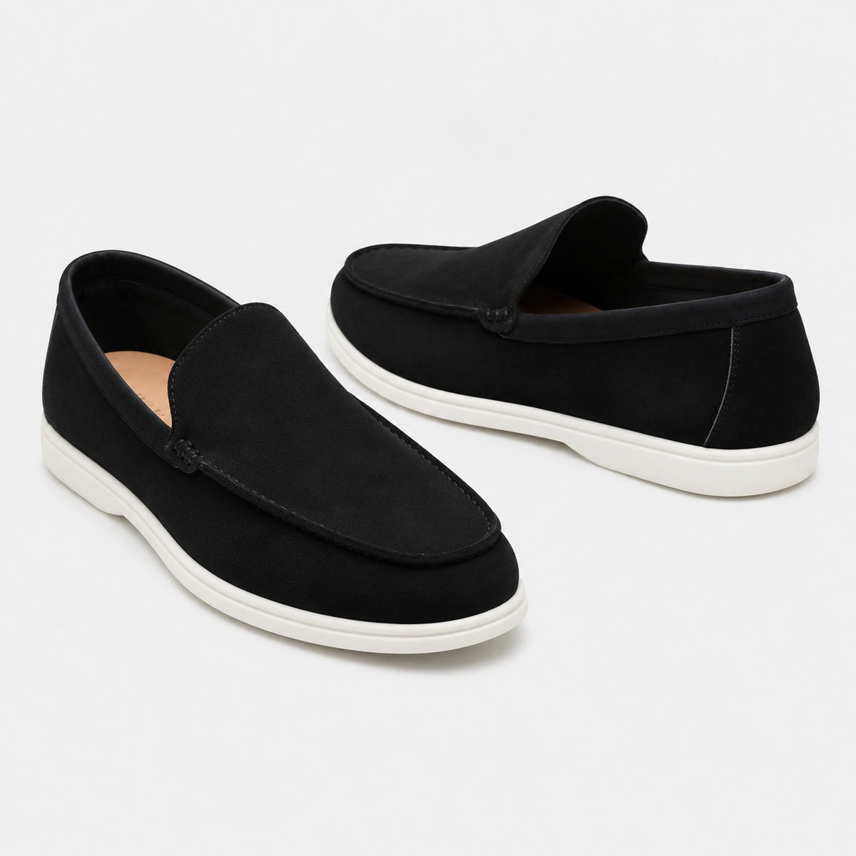 Noble Chaussure Mocassin Homme Daim Mocassin En Daim Noir Pour Homme