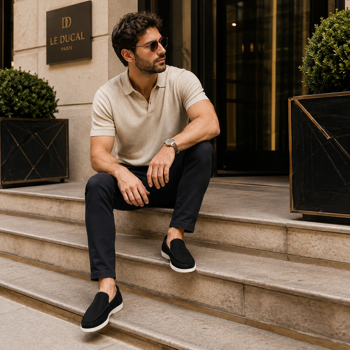 Noble Chaussure Mocassin Homme Daim Mocassin En Daim Noir Pour Homme