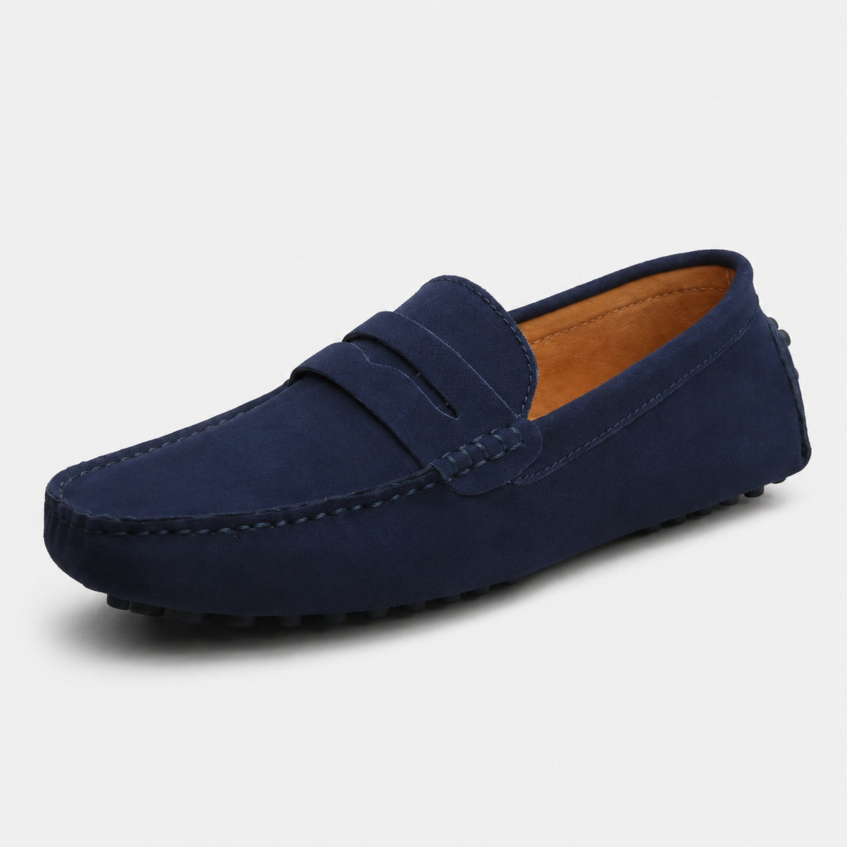 Noble Chaussure Mocassin Homme Daim Mocassin Homme Bleu Daim