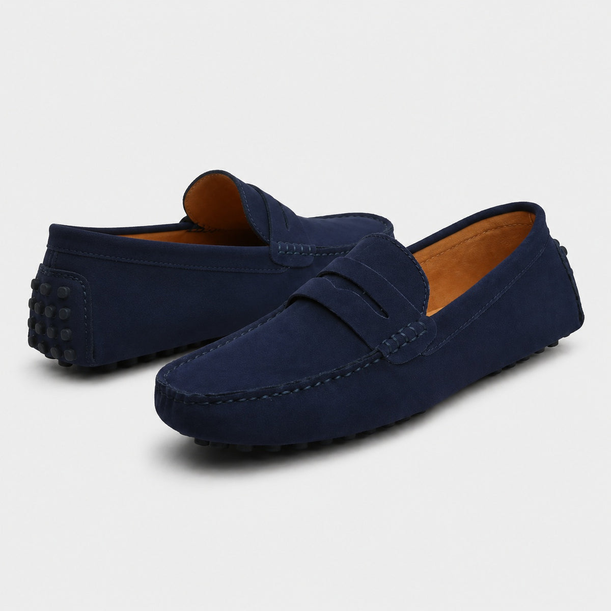 Noble Chaussure Mocassin Homme Daim Mocassin Homme Bleu Daim