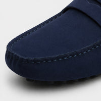 Noble Chaussure Mocassin Homme Daim Mocassin Homme Bleu Daim
