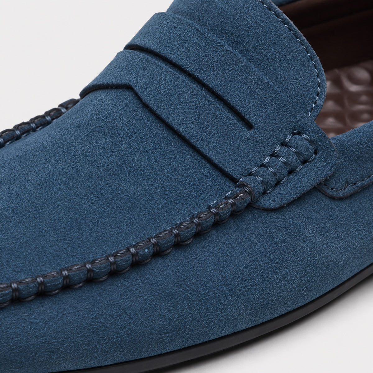 Noble Chaussure Mocassin Homme Daim Mocassin Homme Bleu En Daim Décontracté