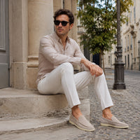 Noble Chaussure Mocassin Homme Daim Mocassin Homme Daim Beige