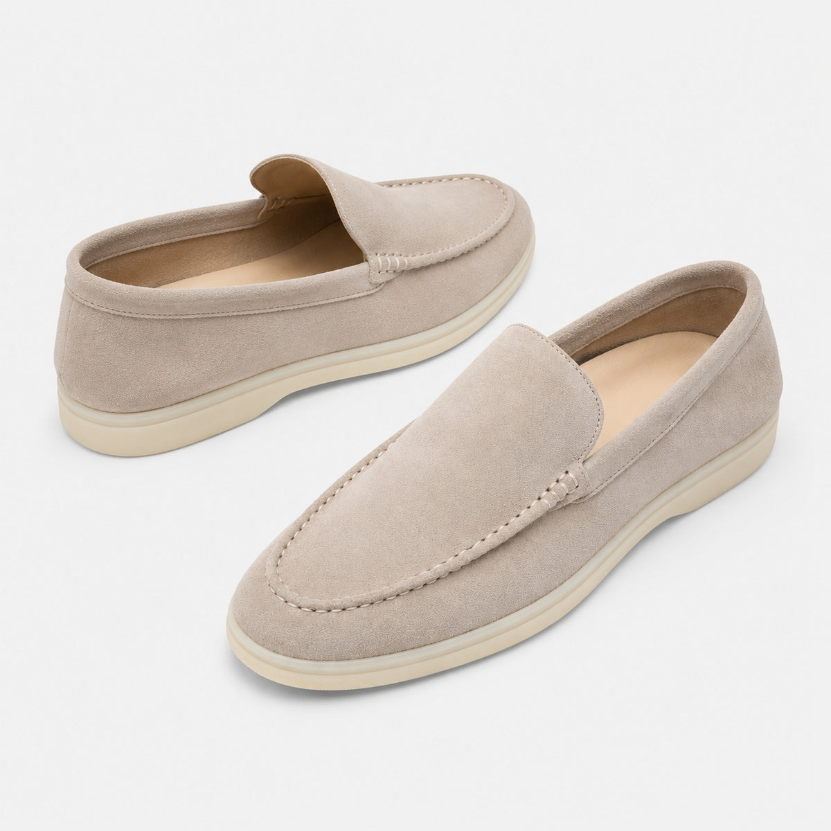 Noble Chaussure Mocassin Homme Daim Mocassin Homme Daim Beige