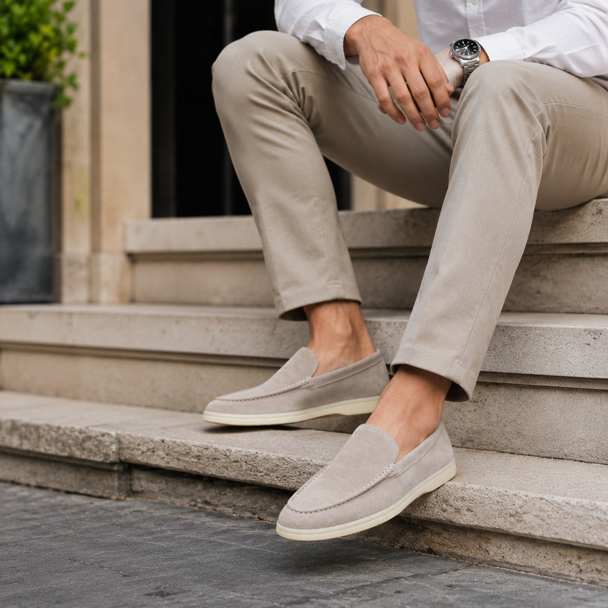 Noble Chaussure Mocassin Homme Daim Mocassin Homme Daim Beige