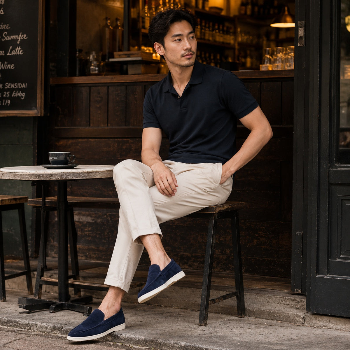 Noble Chaussure Mocassin Homme Daim Mocassin Homme Daim Bleu