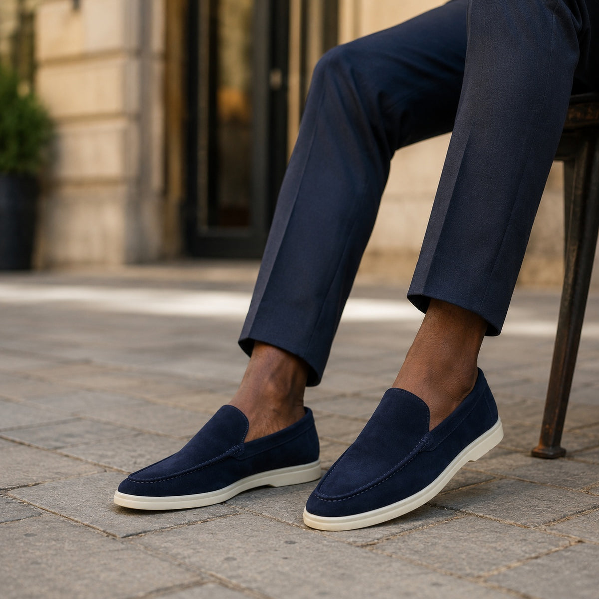 Noble Chaussure Mocassin Homme Daim Mocassin Homme Daim Bleu
