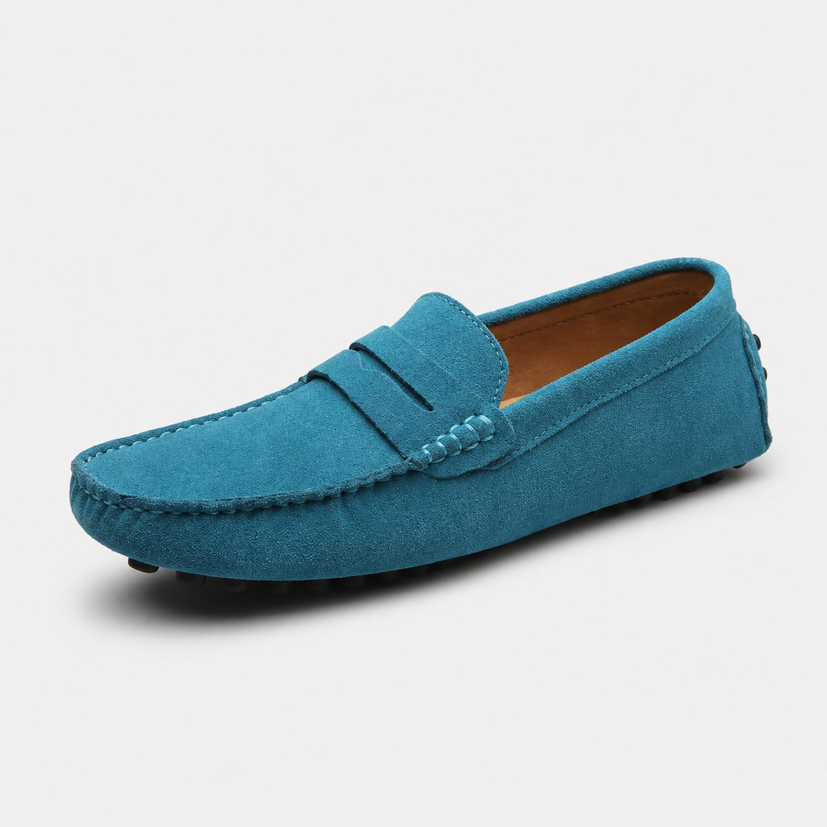 Noble Chaussure Mocassin Homme Daim Mocassin Homme Daim Bleu Ciel