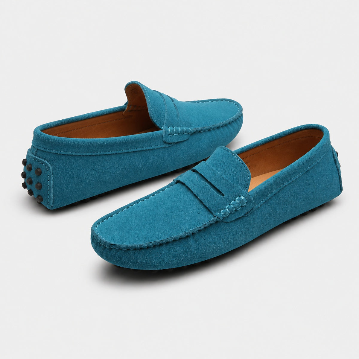 Noble Chaussure Mocassin Homme Daim Mocassin Homme Daim Bleu Ciel