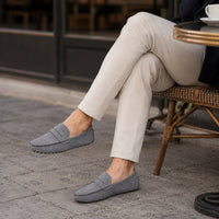Noble Chaussure Mocassin Homme Daim Mocassin Homme Daim Gris