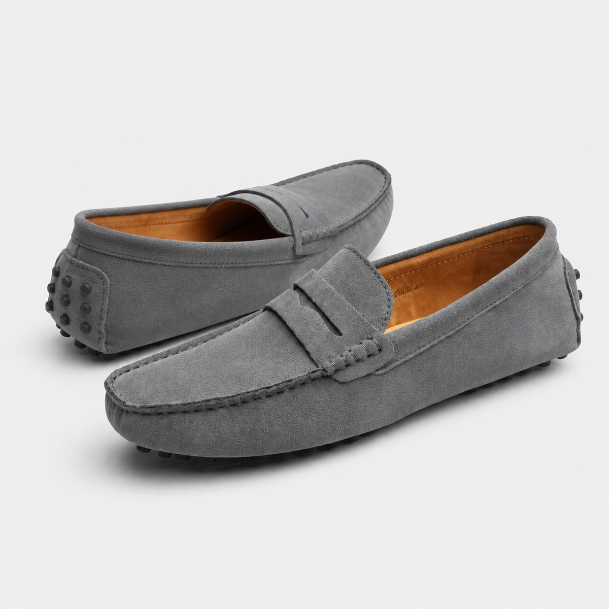 Noble Chaussure Mocassin Homme Daim Mocassin Homme Daim Gris