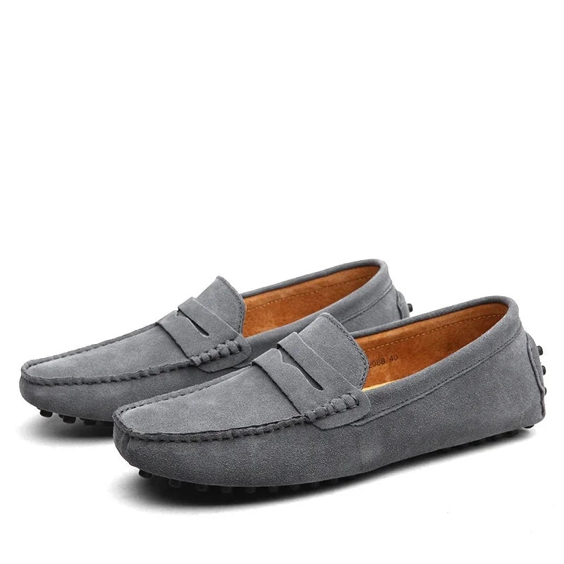 Noble Chaussure Mocassin Homme Daim Mocassin Homme Daim Gris