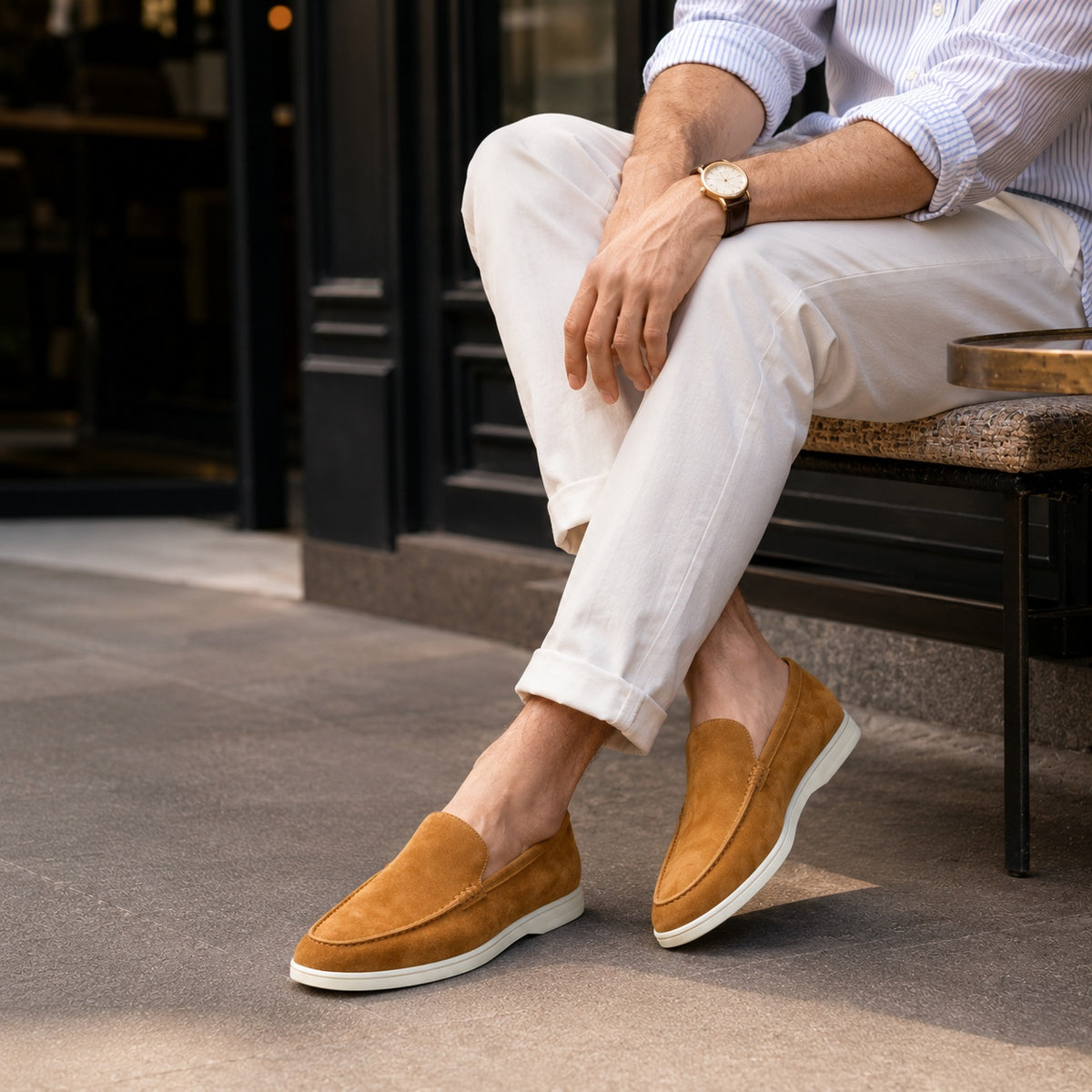 Noble Chaussure Mocassin Homme Daim Mocassin Homme Daim Marron