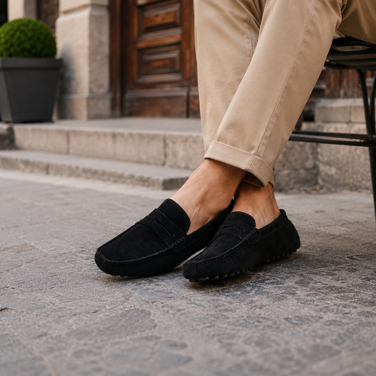 Noble Chaussure Mocassin Homme Daim Mocassin Homme Daim Noir
