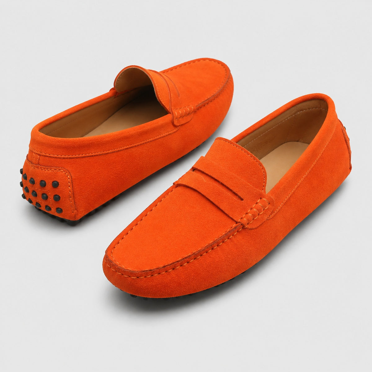 Noble Chaussure Mocassin Homme Daim Mocassin Homme Daim Orange