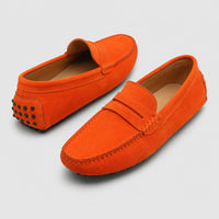 Noble Chaussure Mocassin Homme Daim Mocassin Homme Daim Orange