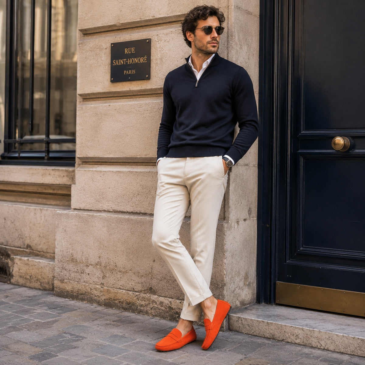 Noble Chaussure Mocassin Homme Daim Mocassin Homme Daim Orange