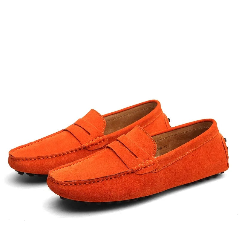 Noble Chaussure Mocassin Homme Daim Mocassin Homme Daim Orange