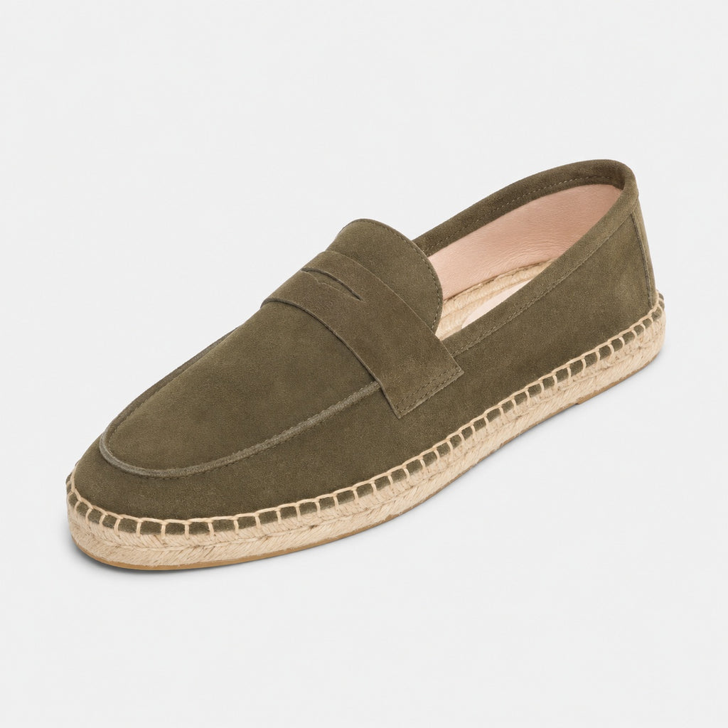 Noble Chaussure Mocassin Homme Daim Mocassin Homme Daim Semelle Tressée