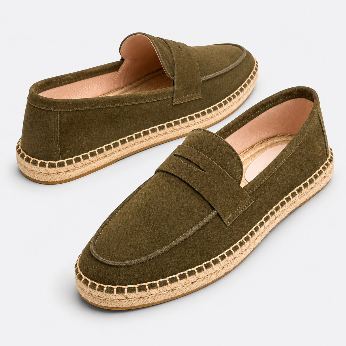 Noble Chaussure Mocassin Homme Daim Mocassin Homme Daim Semelle Tressée