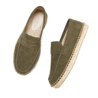 Noble Chaussure Mocassin Homme Daim Mocassin Homme Daim Semelle Tressée