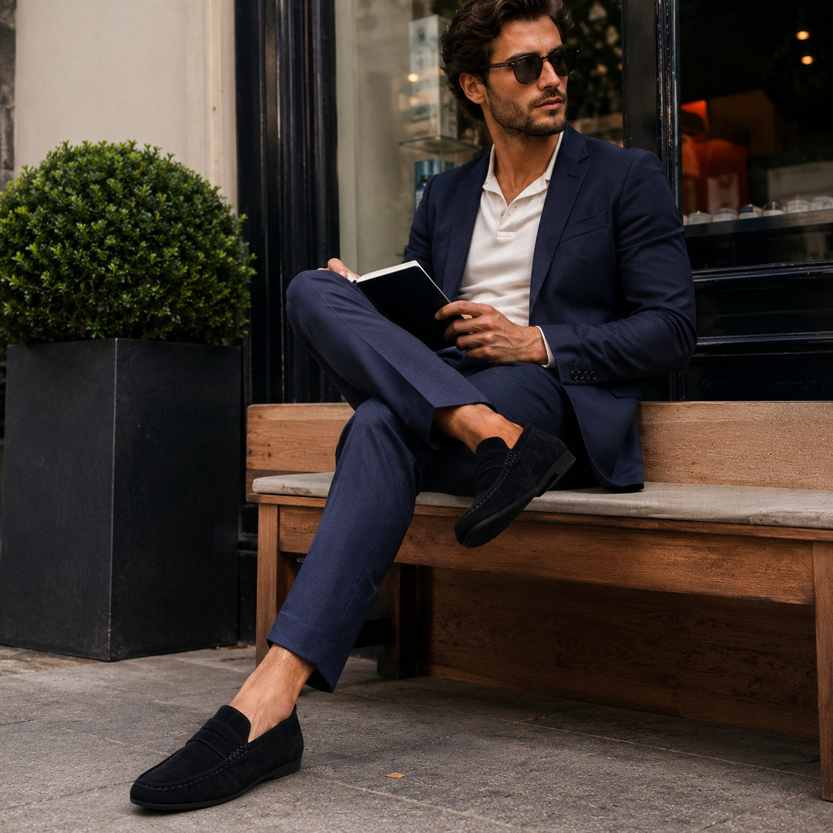 Noble Chaussure Mocassin Homme Daim Mocassin Homme En Daim Noir