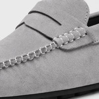 Noble Chaussure Mocassin Homme Daim Mocassin Homme Gris En Daim Décontracté