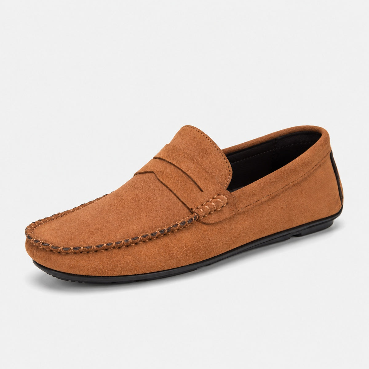 Noble Chaussure Mocassin Homme Daim Mocassin Homme Marron Clair En Daim Décontracté