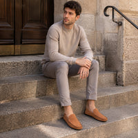 Noble Chaussure Mocassin Homme Daim Mocassin Homme Marron Clair En Daim Décontracté