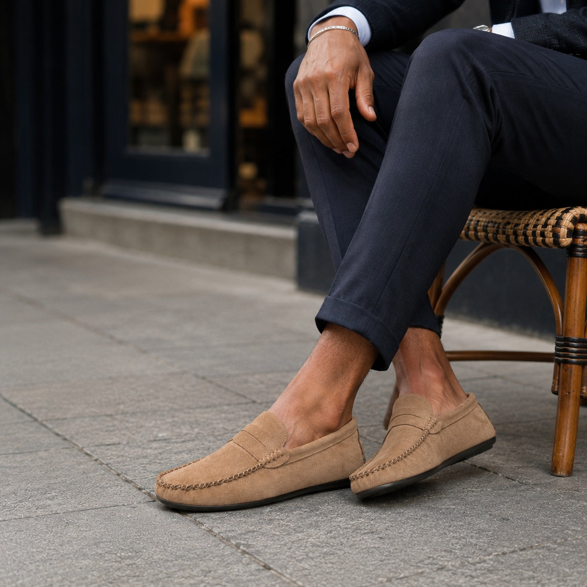 Noble Chaussure Mocassin Homme Daim Mocassin Homme Marron En Daim Décontracté