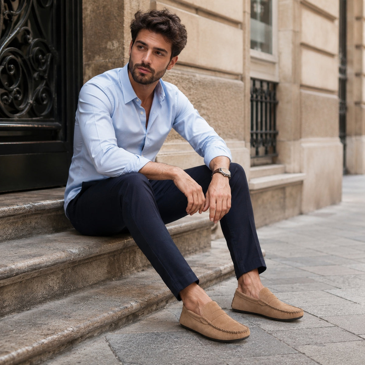 Noble Chaussure Mocassin Homme Daim Mocassin Homme Marron En Daim Décontracté
