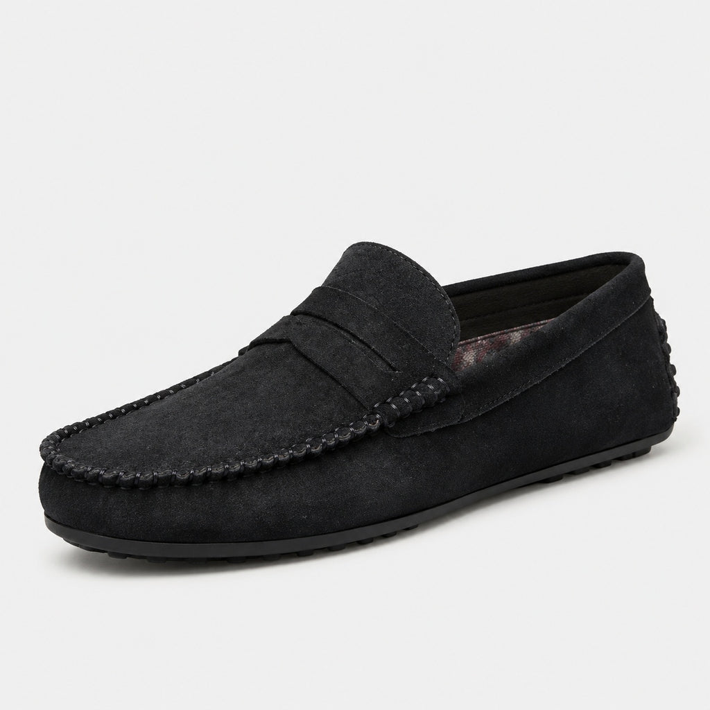Noble Chaussure Mocassin Homme Daim Mocassin Homme Noir En Daim Décontracté