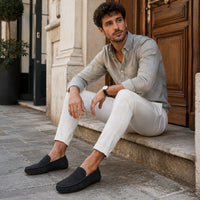 Noble Chaussure Mocassin Homme Daim Mocassin Homme Noir En Daim Décontracté