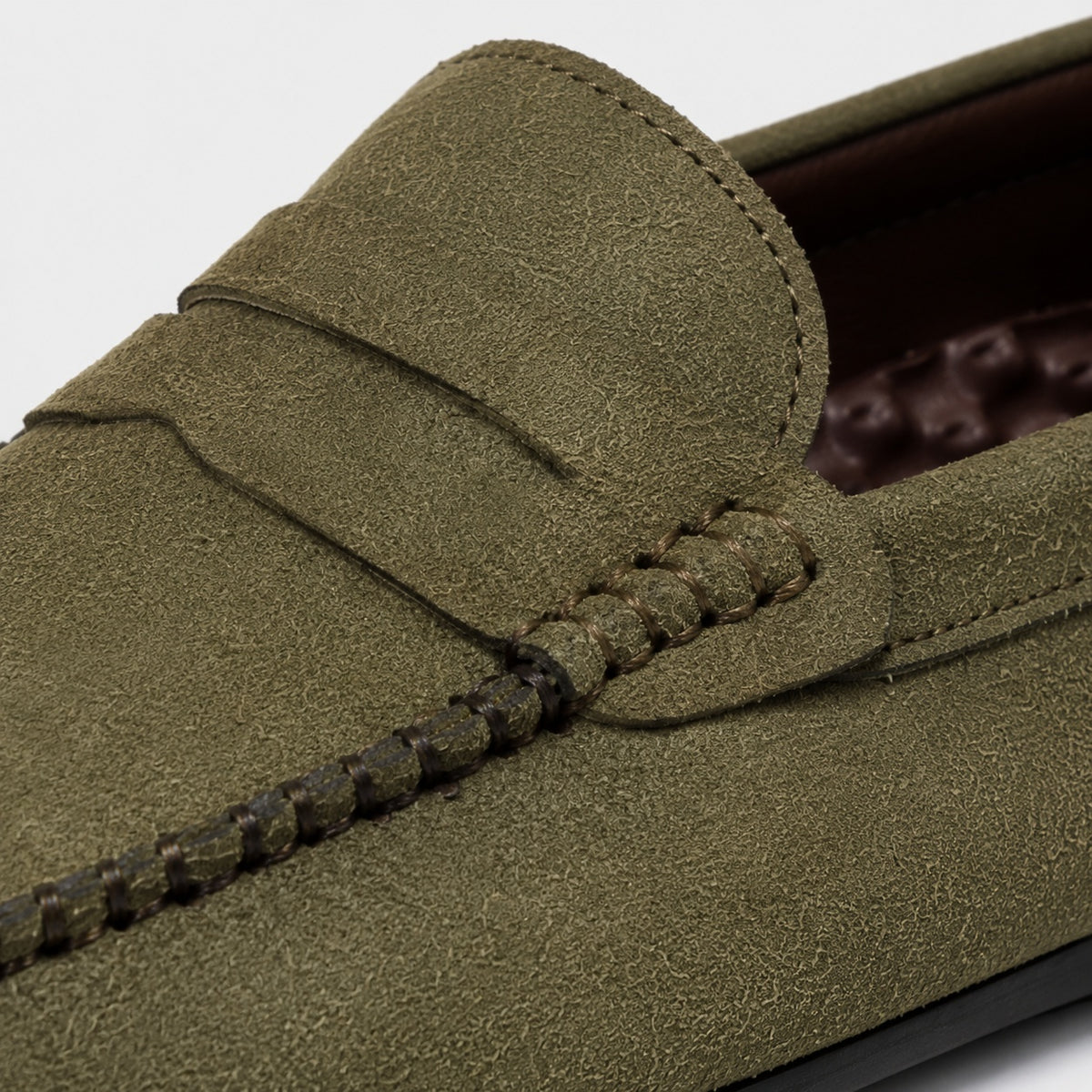 Noble Chaussure Mocassin Homme Daim Mocassin Homme Vert En Daim Décontracté