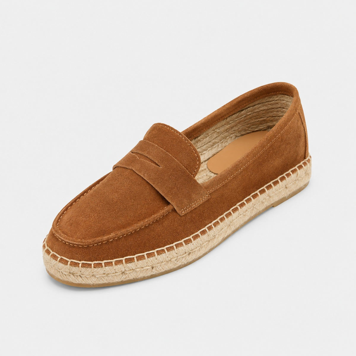 Noble Chaussure Mocassin Homme Daim Mocassin Marron Compensé En Daim