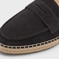 Noble Chaussure Mocassin Homme Daim Mocassin Noir Compensé En Daim