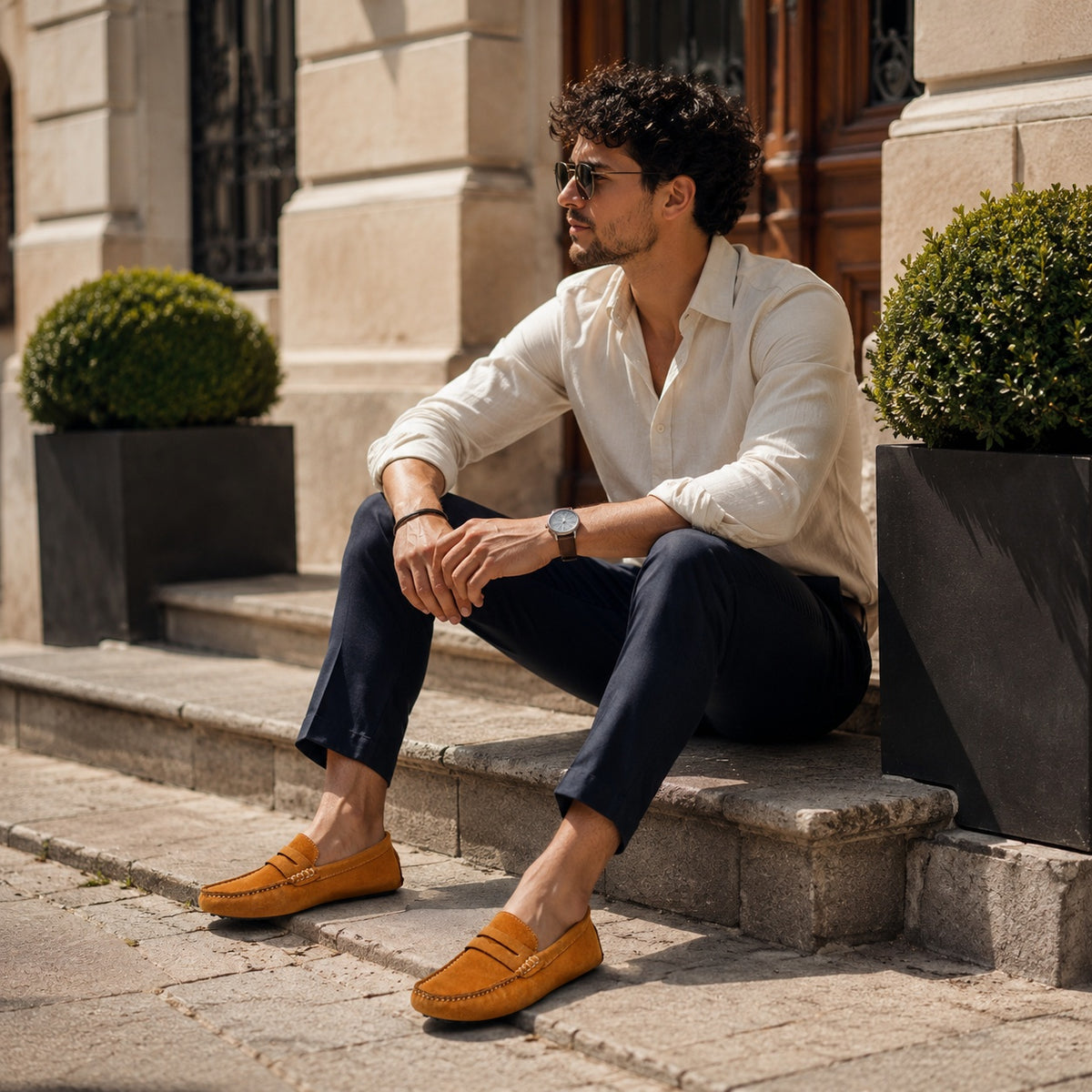 Noble Chaussure Mocassin Homme Daim Mocassins Daim Marron Homme