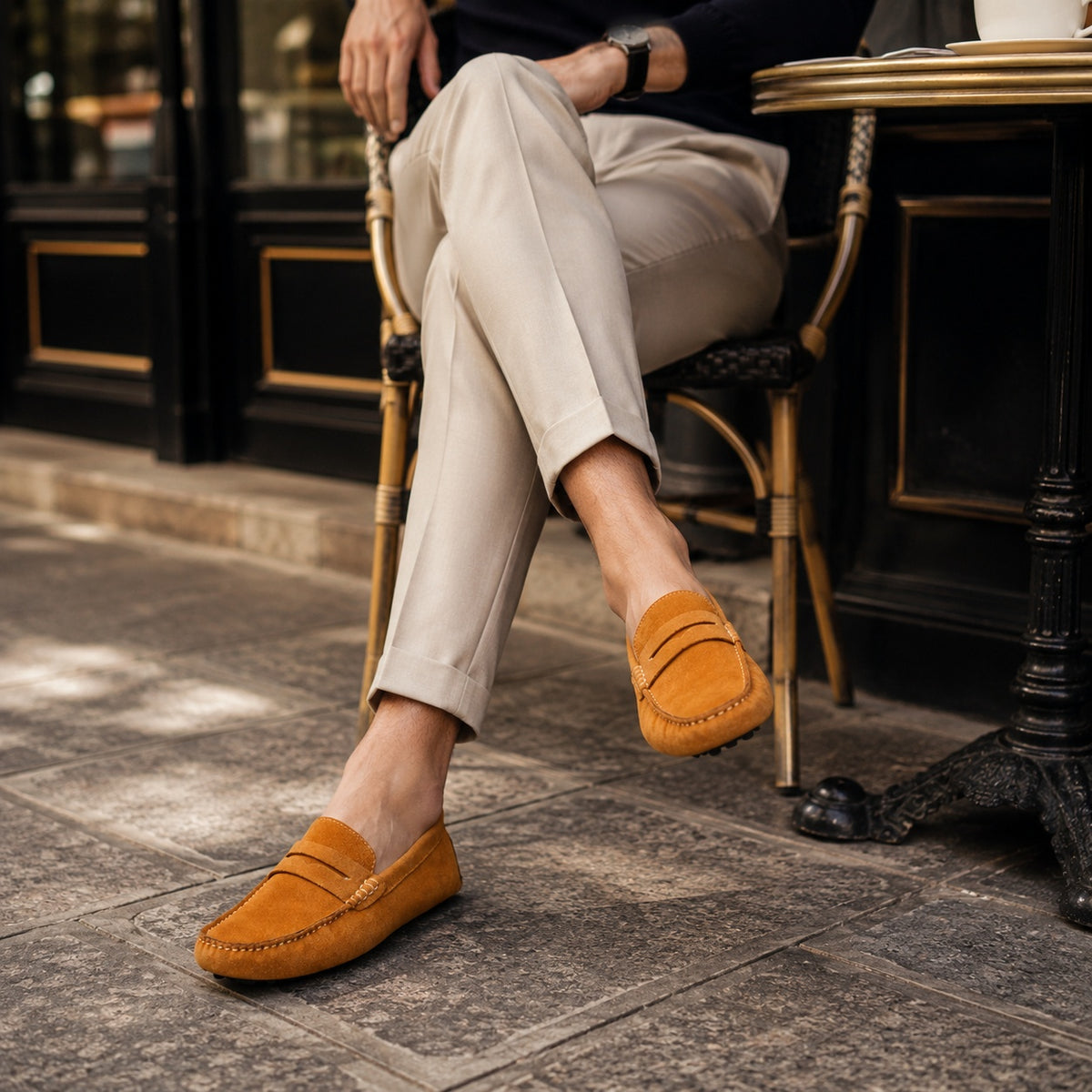 Noble Chaussure Mocassin Homme Daim Mocassins Daim Marron Homme